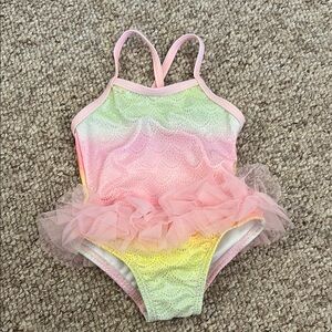 Wonder Nation Kids Swim One Piece - Pink, Yellow, Green